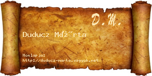 Duducz Márta névjegykártya